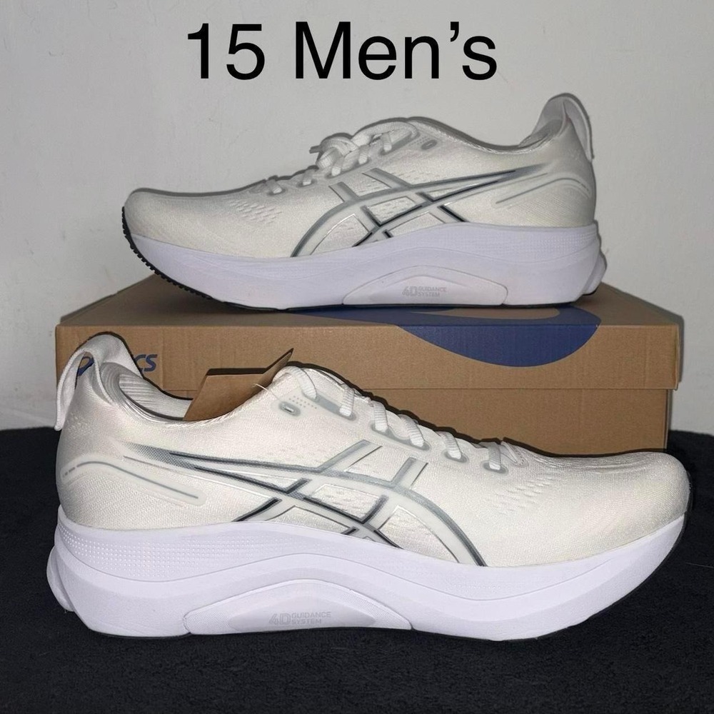 ASICS Gel Kayano 32 White Pure Silver Size 15 Men's Brand New 1011C052-100